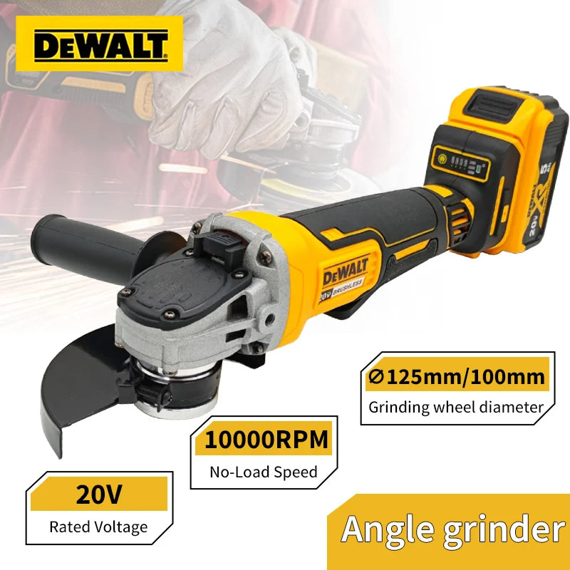 Dewalt 125mm DCG405 Cordless Angle Grinder Brushless Metal Cutter Woodworking Sander For Dewalt 20V Batteries