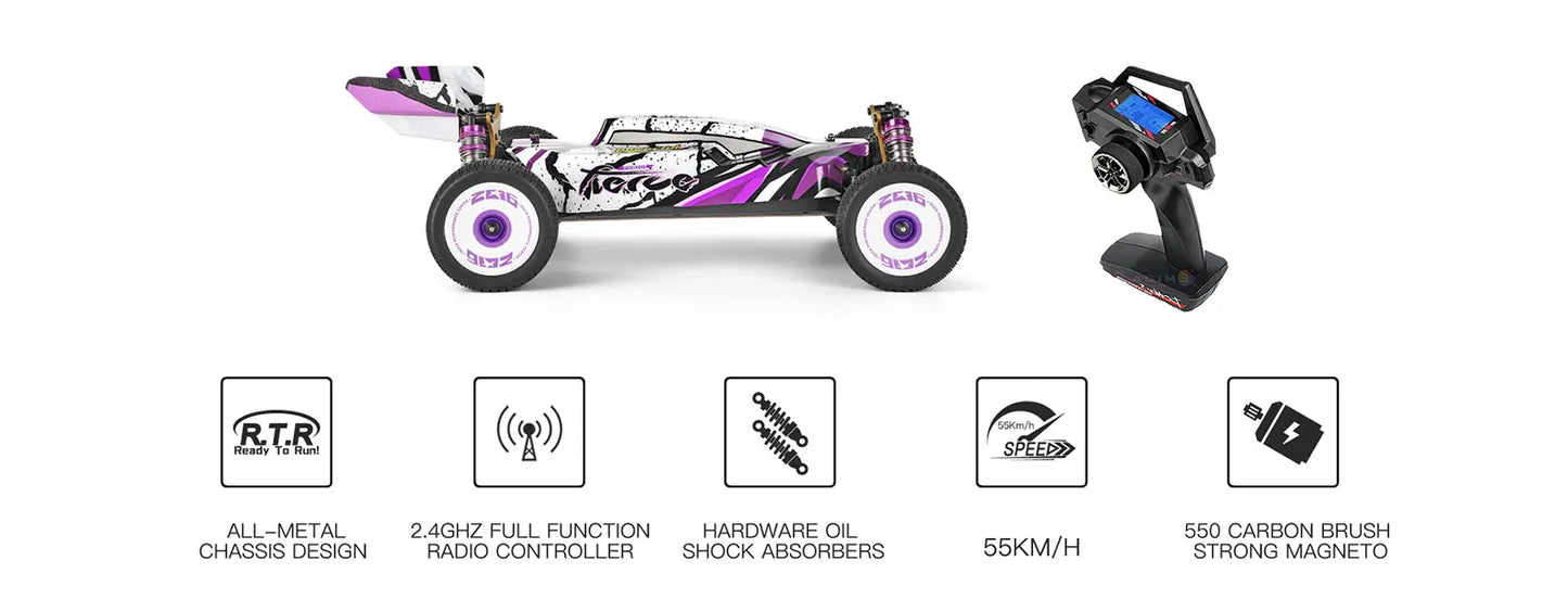 WLtoys 124019 1:12 4WD 55Km/H RC Racing Car Remote Control High Speed Off-Road Drift Shock Absorption Adults Boys Toys Kids Gift