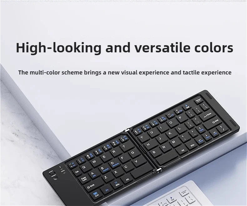 MINGCVIL Mini Foldable Wireless Keyboard Slim Portable Bluetooth Keyboard Rechargeable Folding Keyboard for IOS Windows Android
