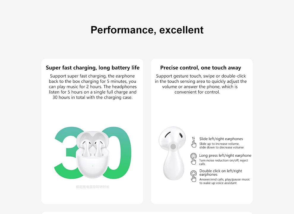 Original Huawei Freebuds 5 Earphones TWS Wireless Bluetooth 5.2 Headphones Active Noise Reduction Earbuds LDAC Hifi IP54 Headset