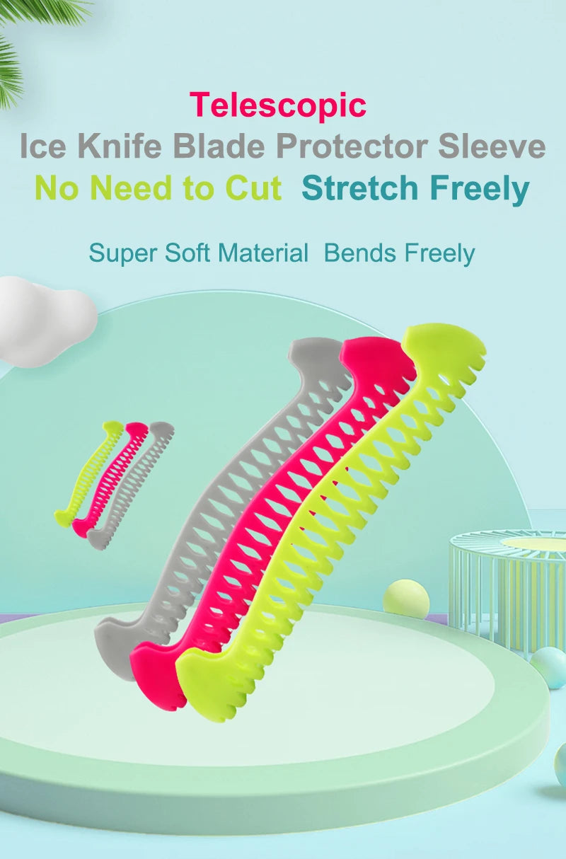 Adjustable TPU Ice Skating Blade Covers Walkable Figure Skate Ice Skate Hockey Skates Prevent Puncture Scalable Blade Sleeve