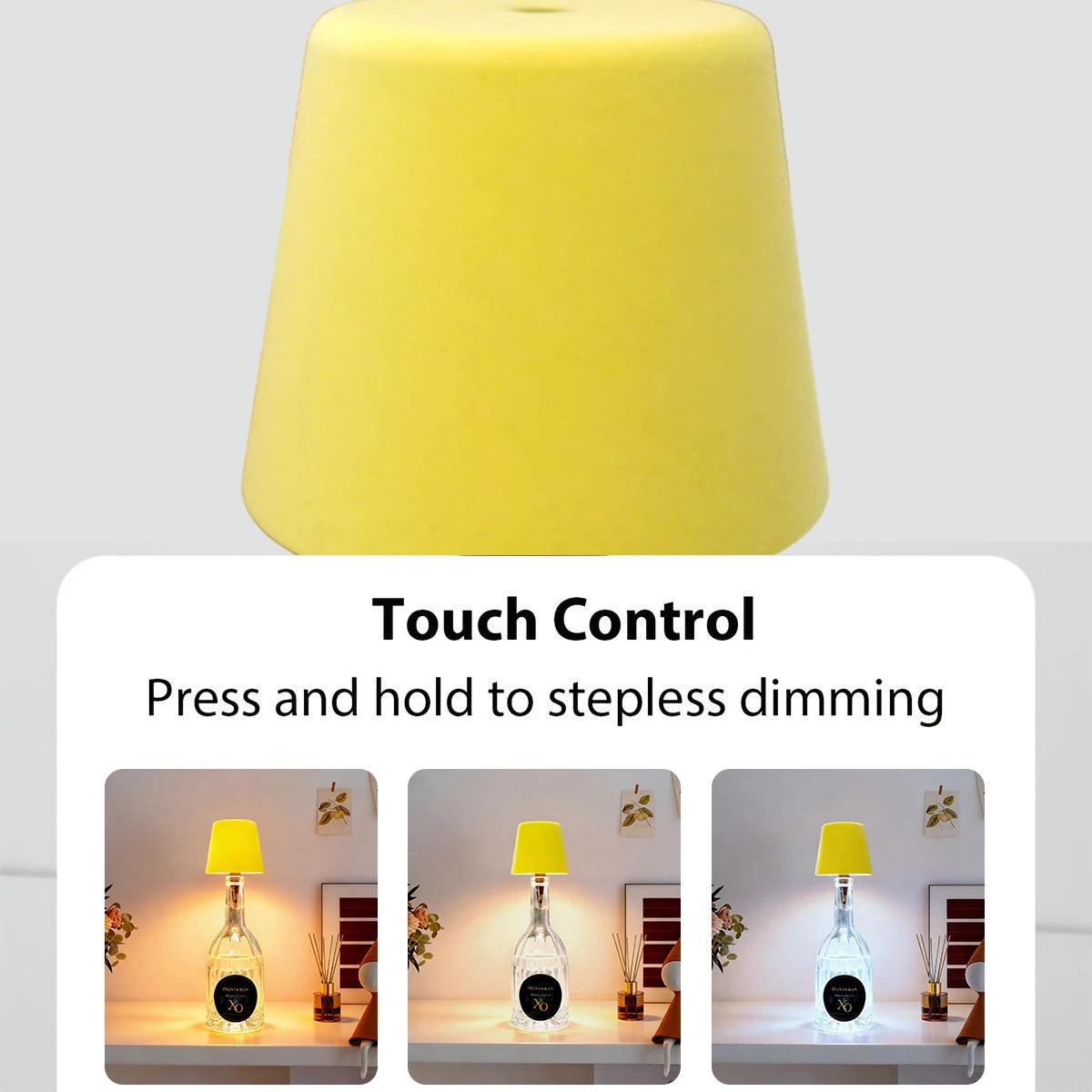 USB Lamp, Wine Glass Lamp, LED Wine Bottle Table Lamp – Suitable for Bars, Lounges, Dining Tables, Night Lights, Touch-Activated