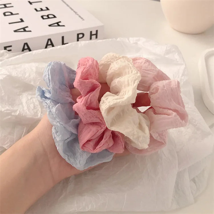 4-7pcs/set Candy Color Hair Scrunchies for Women Girls Cute Elastic Hair Ties Bands Headband Rubber Bands Hair Accessories