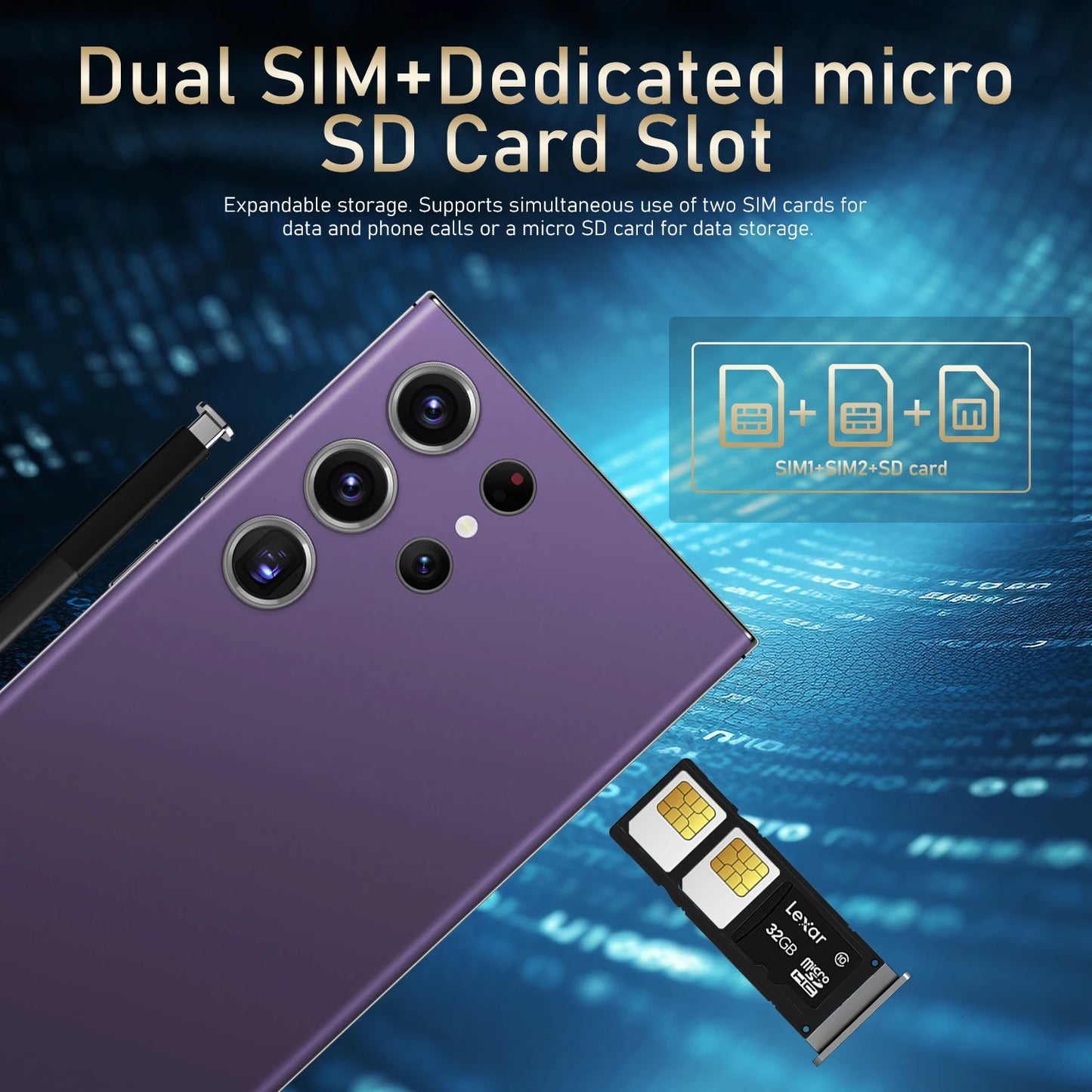 HOT 2025 new S25 Ultra original intelligent 5G dual card dual standby Android 14 system global version phones 8000mAh battery