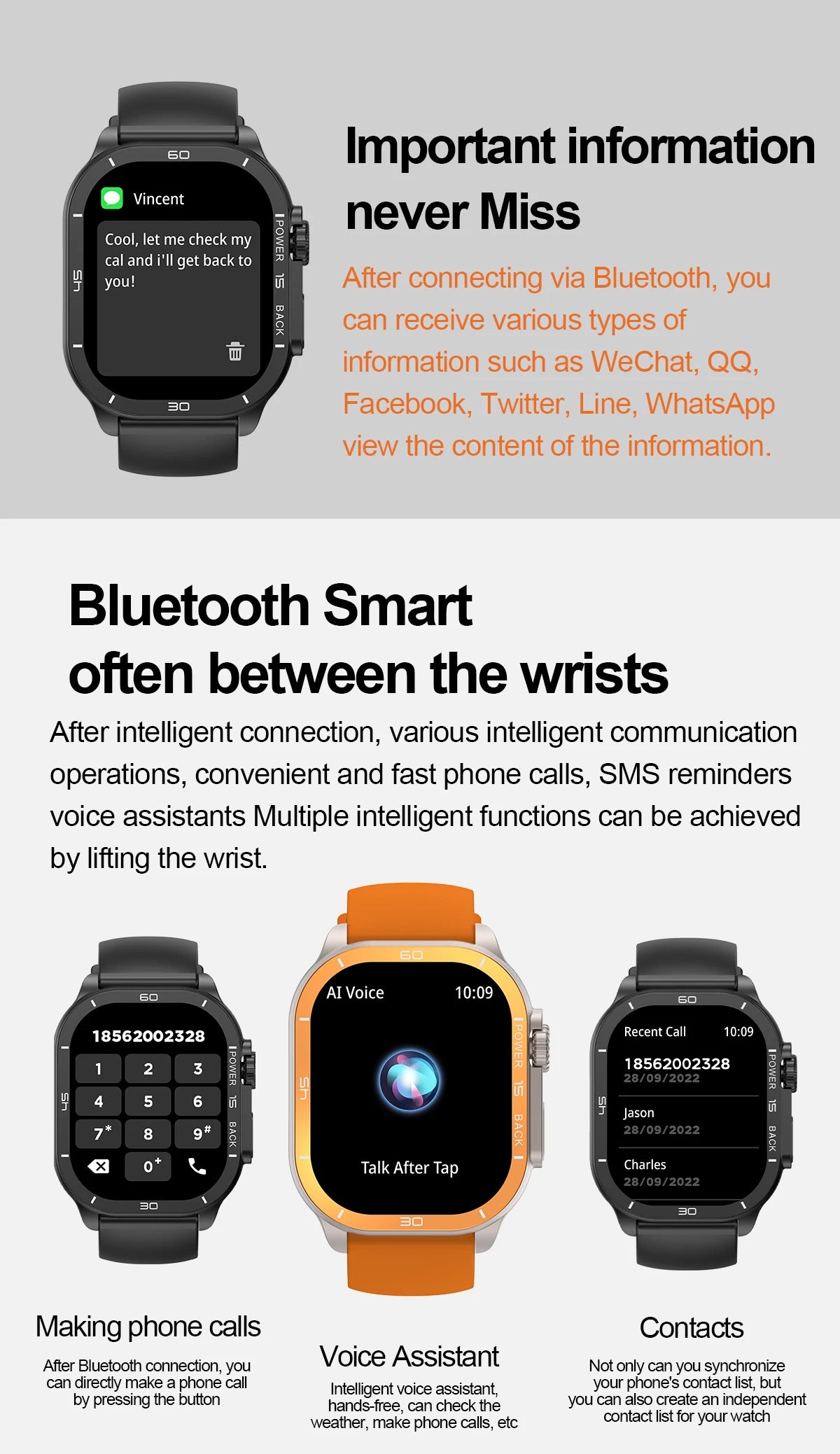 2025 New 49mm Smart Watch Men Women NFC Smartwatch BT Call Waterproof Wireless Charging AMOLED Screen Watch Ultra2 For Apple IOS