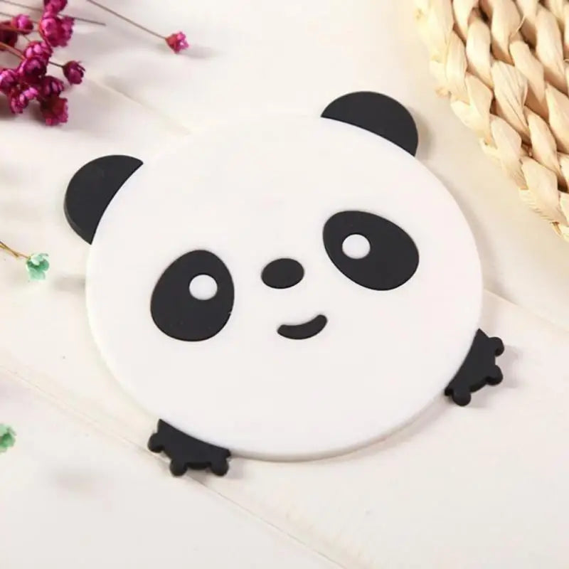 Cute Animal Cup Mats Pad Pot Holder Kitchen Accessories Cartoon Coaster Silicone Mat Drink Cup Coasters Non-slip Placemat