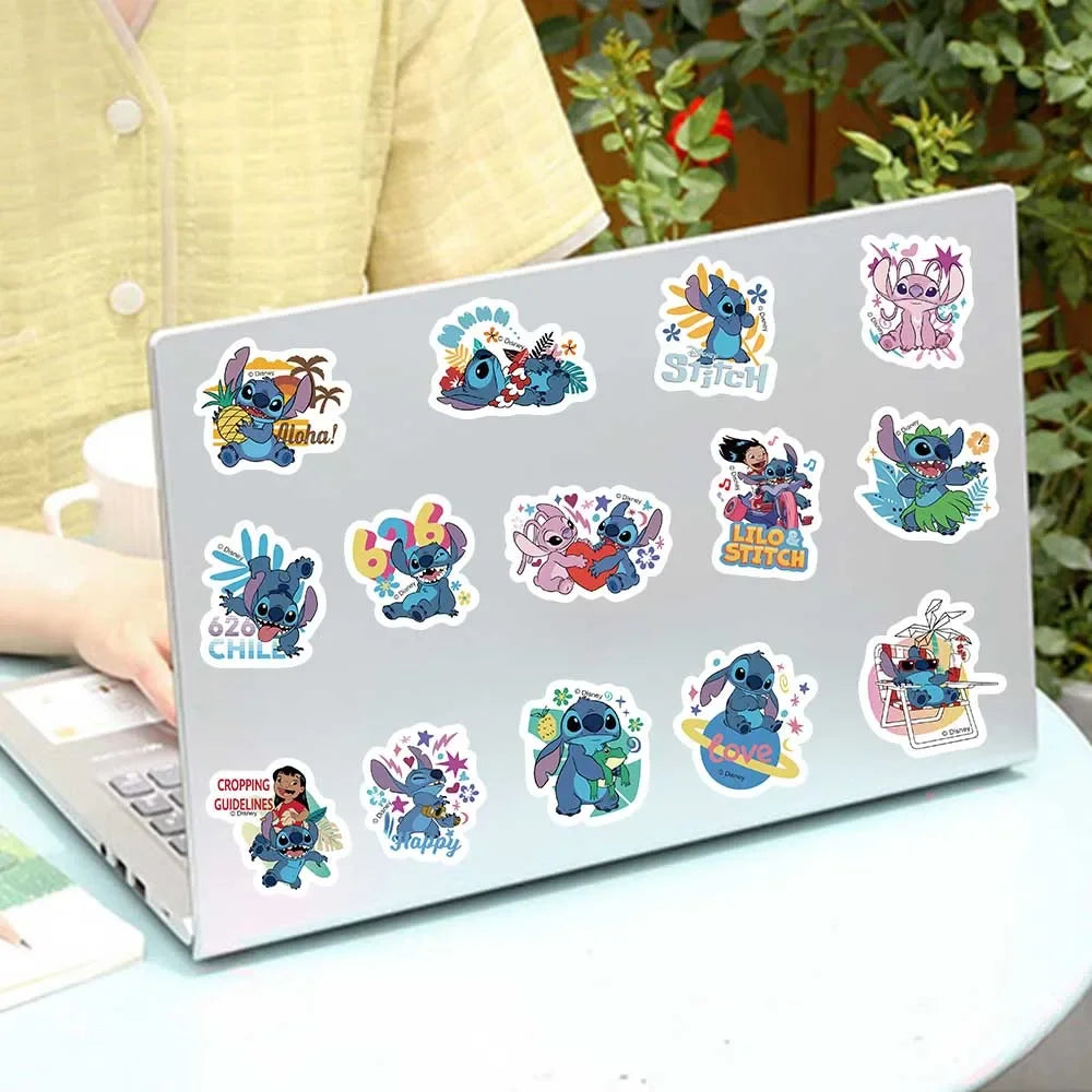 Disney Cartoon Kawai Stitch Stickers for Phone Laptop Diary Guitar Suitcase Graffiti Waterproof Sticker Decals Kids Toy
