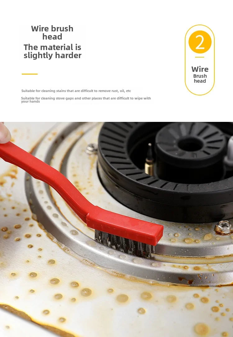 Japanese Gas Stove Cleaning Brush 3 Pack Kitchen Supplies Range Hood Stove Cleaning Tool Steel Wire Small Brush