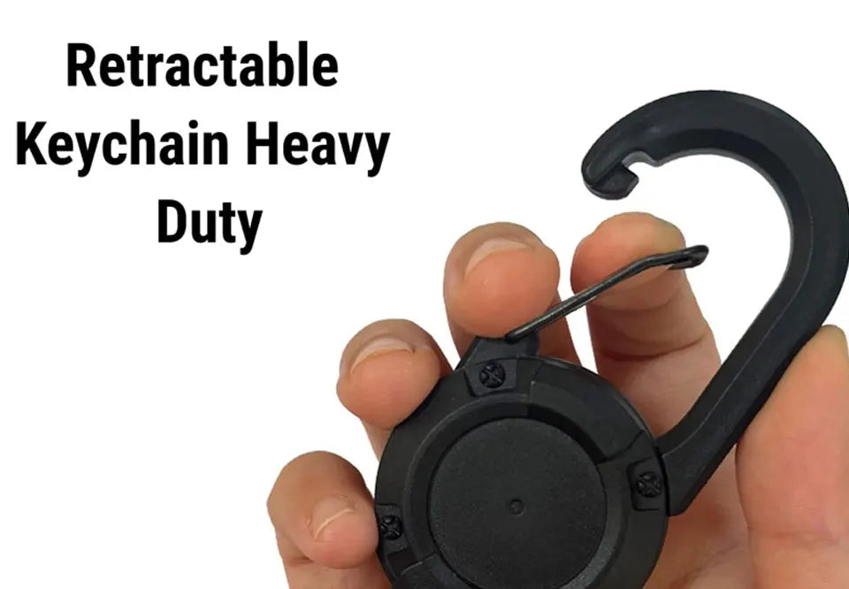 1PC New Outdoor Automatic Retractable Wire Rope Luya Anti-theft Tactical Keychain Telescopic Keychain Retractable Hook Tool