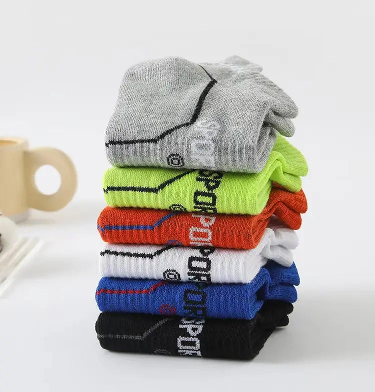 10 Pairs/ Lot Men Sport Socks Cotton Thin Mesh Socks Bright Color Running Socks Breathable Low Cut Sport Socks For Men