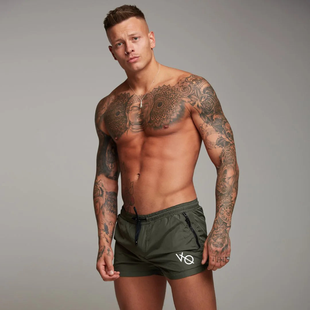 Cross-border new summer export sweat-absorbent quick-drying sports pants fitness running slim shorts men's three-point shorts