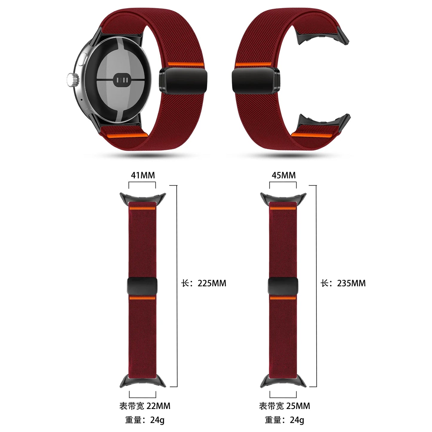 Nylon Braided Strap for Google Pixel Watch 3 45mm Band for Google Pixel Watch 1 2 3 41mm Magnetic Wristband Bracelet Accessories
