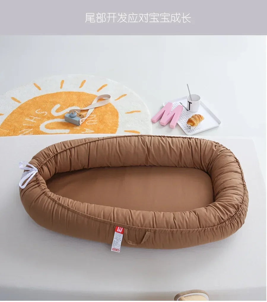 Portable Bassinet Travel Bed Bassinet Bumper with Pillow Portable Crib Gifts Cotton Baby Nest Bassinet Baby Cribs Cot Baby Bed