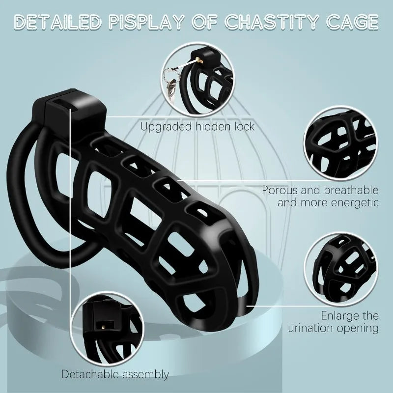 Male Chastity Dragon Lock  Device Comfortable To Wear Bird Cage Ring Male SM Penis Bondage Cage Penis Training Toy Adult Product