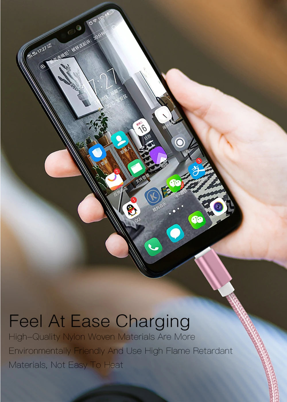 5A Super Fast Charging Type C USB Cable for Samsung Huawei Xiaomi OPPO Honor Redmi POCO Realme iQOO Quick Charging Braided Cable