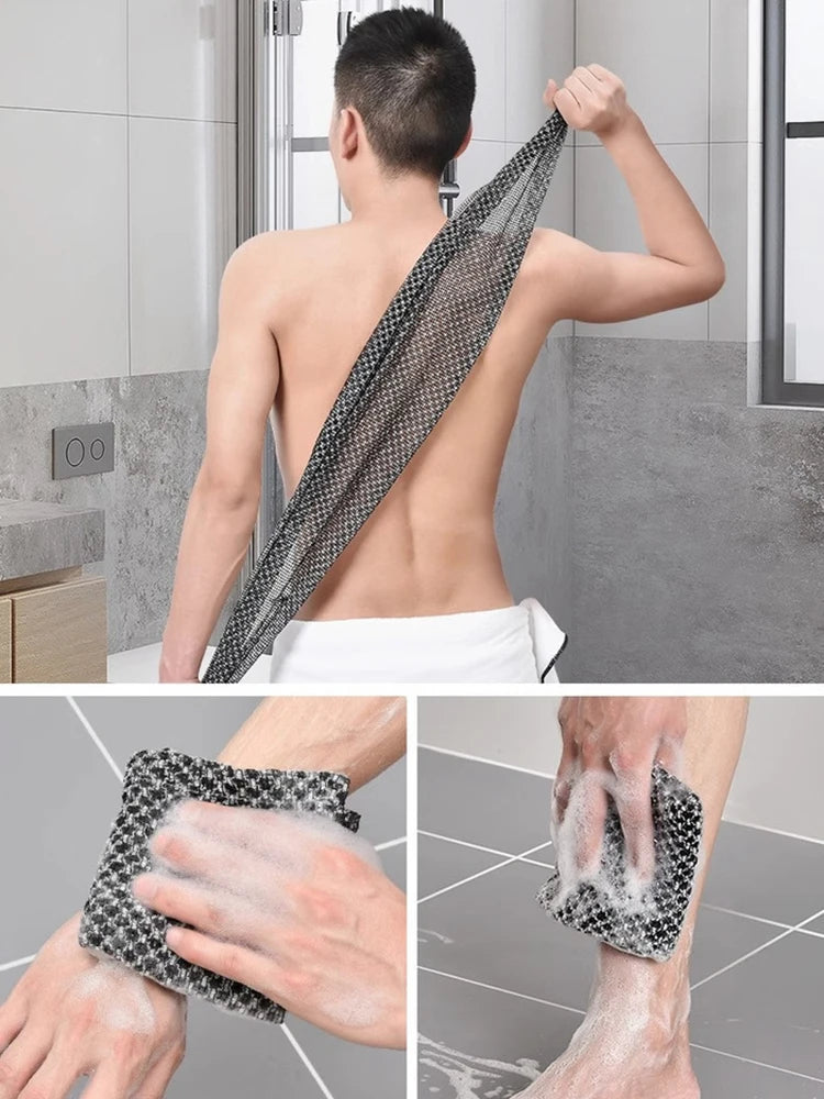 Rubbing Towel Taking a Shower Pulling Back Long Strip Tool Painless Rubbing Mud Double Sided Shower Strip