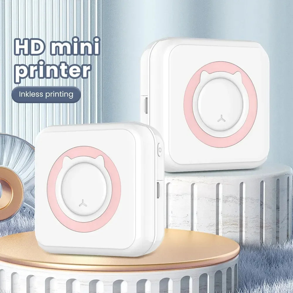 Mini Printer Portable Thermal Stickers Paper Inkless Bluetooth Wireless Impresora Android IOS Portable Label Printer