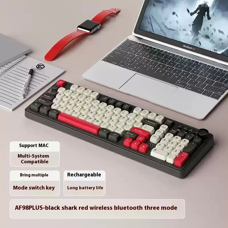 Ajazz Af98 Wireless Bluetooth Three-Mode Keyboard E-Sports Game Special Mechanical Touch Typing Office Computer Wired Keyboard
