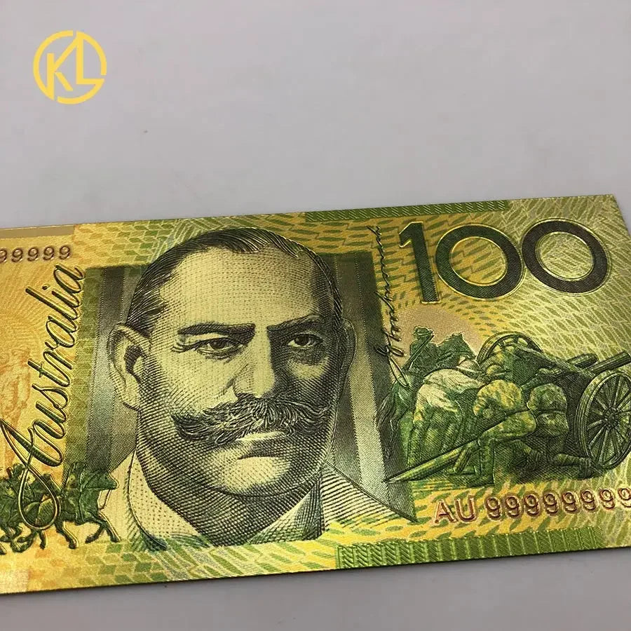 8 Designs  Australia 100 Dollar Gold Banknote Plated Colorful AUD100 Dollar Gold Foil Banknote Currency Collection