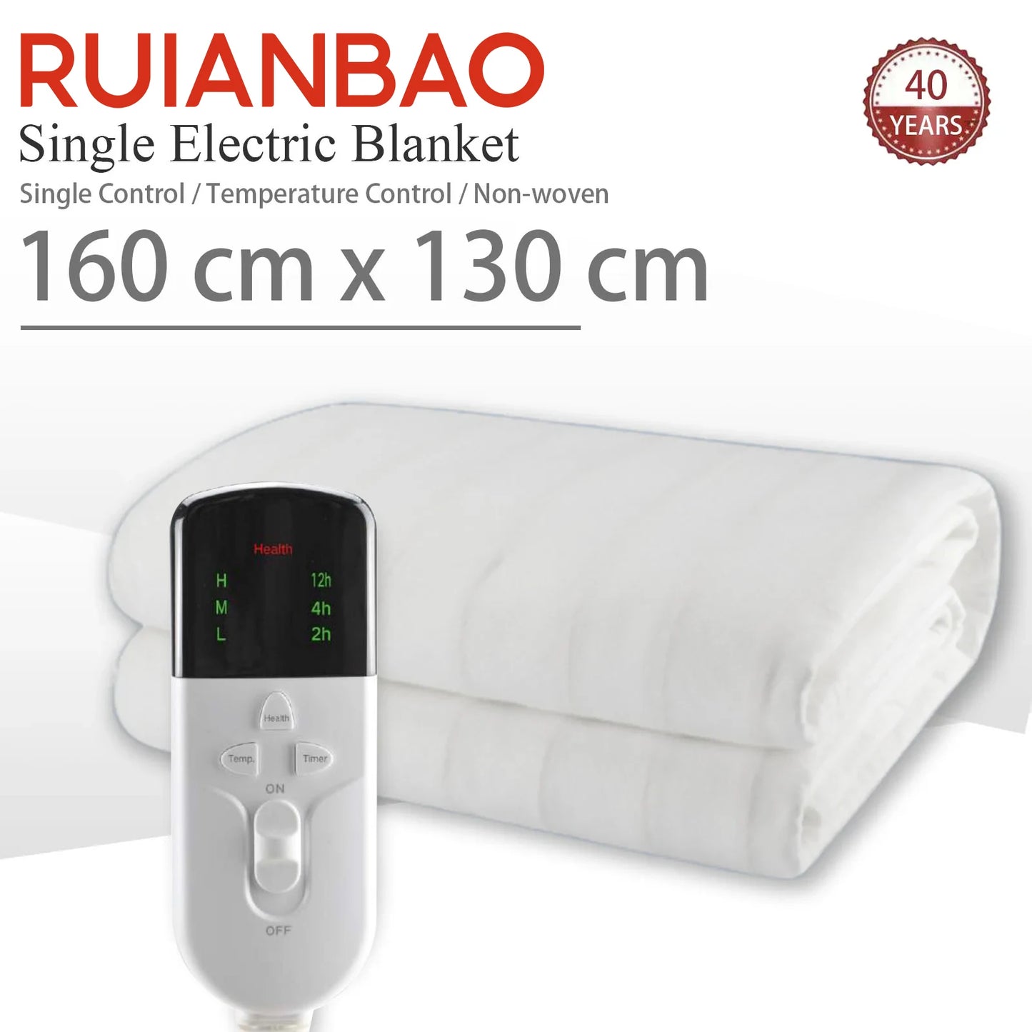 RuiAnBao Electric Heated Blanket Queen Size Double 160*130cm with Timer 220V Thermal Mattress Topper Winter Bed Warmer