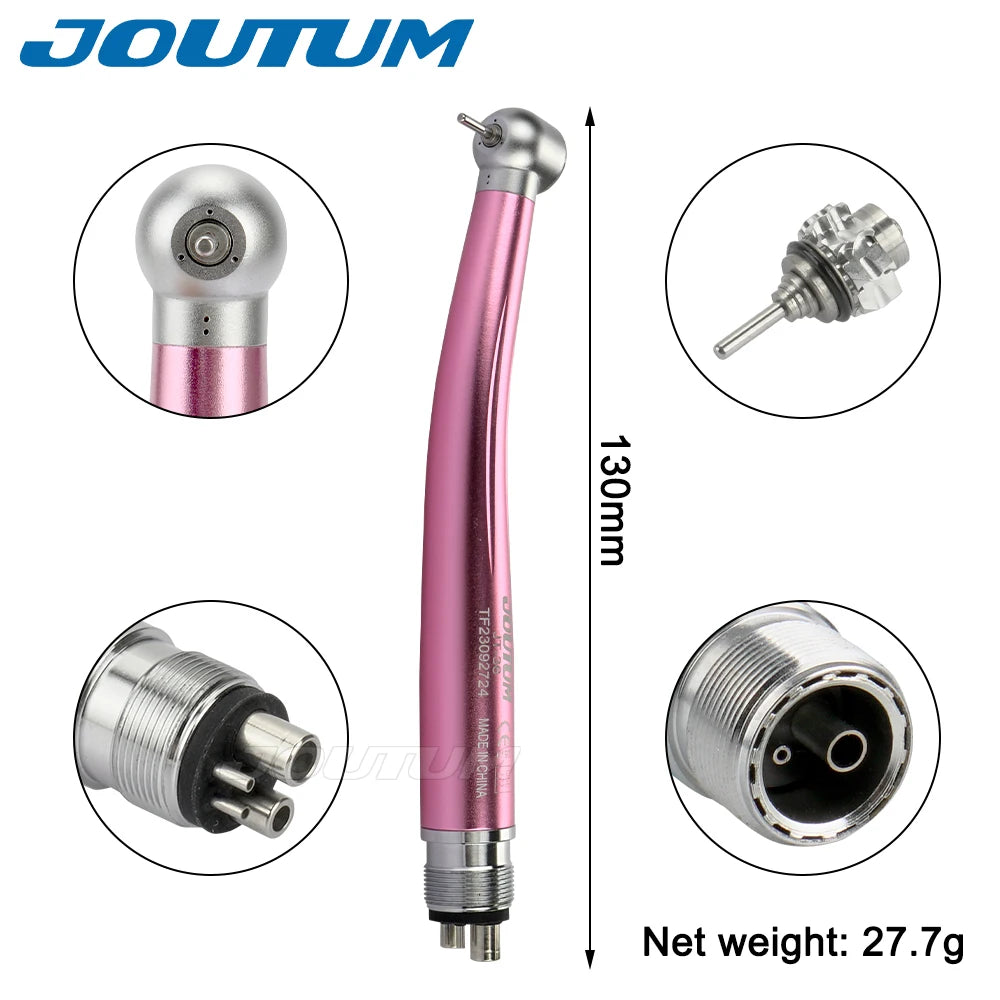Dental High & Low Speed Handpiece Kit Straight Contra Angle Single Water Spary Air Turbine 4 Hole 2 Hole Pink Color Lab