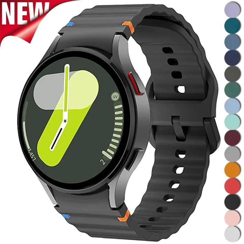 for Samsung Galaxy Watch 7 Band FE/5 Pro/6/4 Classic 44mm 40mm No Gap Sport Silicone Belt Bracelet Correa Galaxy Watch 7 Strap