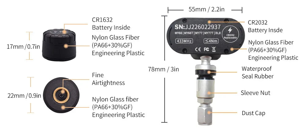 Deelife Car TPMS for Android iOS Tire Pressure Monitoring Control System 4-5 Wheel Tyre Sensor Bluetooth-compatible BLE TMPS