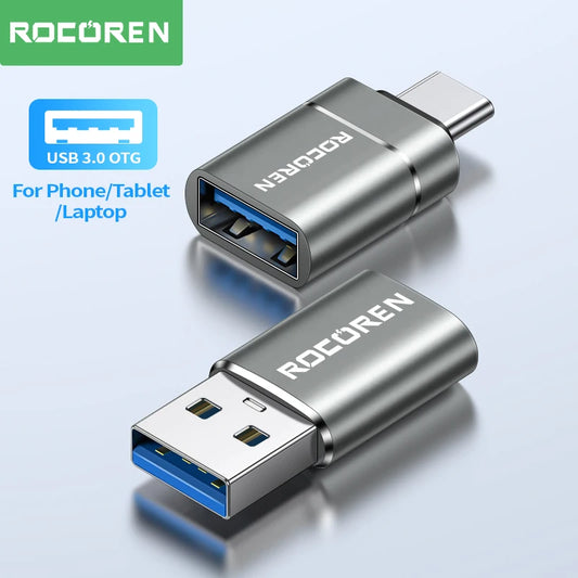 Rocoren OTG Adapter USB Type C Male To USB A 3.0 Female Converter For MacBook Samsung S22 S20 Android TypeC USBC OTG Connector