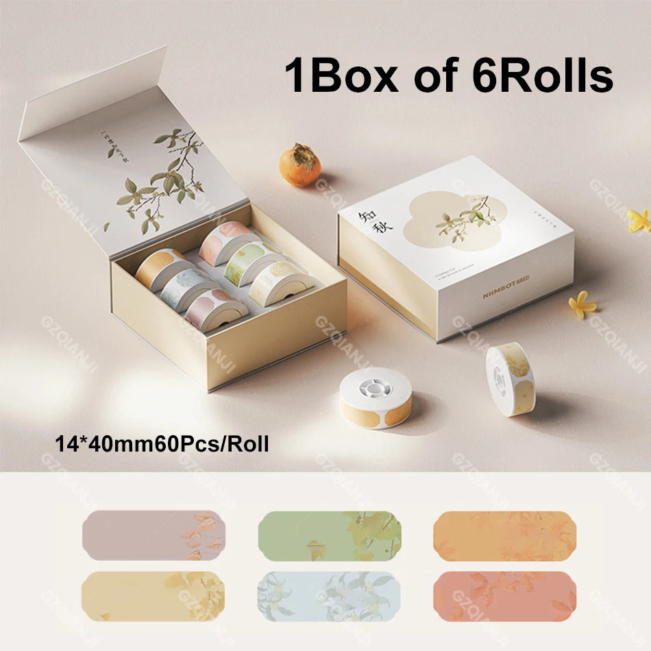 Niimbot D110 D11 Label printer paper Waterproof Anti-Oil Price Label Sticker Transparent Pure Color Label thermal Sticker Paper