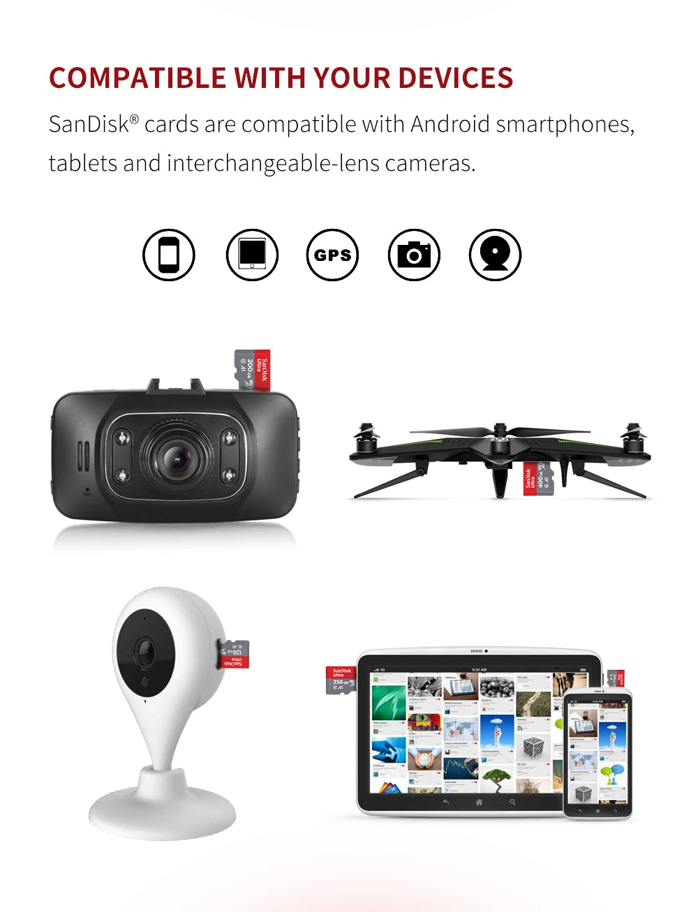 SanDisk Micro SD Memory Card TF Flash Card Ultra A1 V10 C10 U1 32GB 64G 128G 256G 512G 1TB for Camera Phone Nintendo Switch