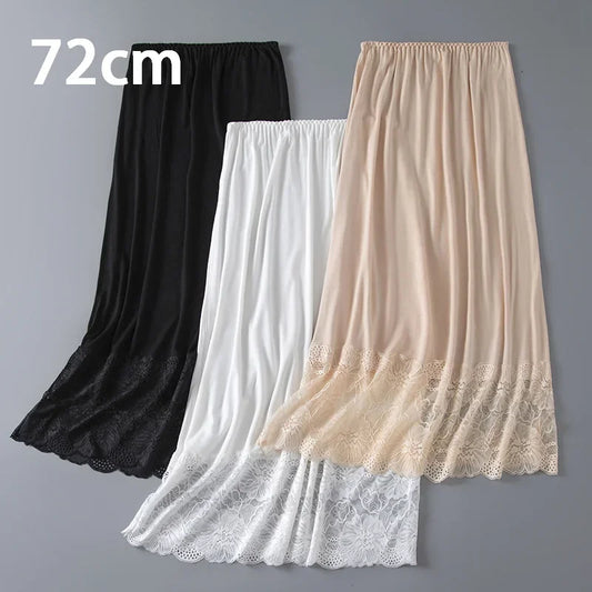 3 Lengths Basic Underskirt Modal Female Half Length Skirt Lace Slip Innerwear Short Skirt Women Half Slip Dress Petticoat