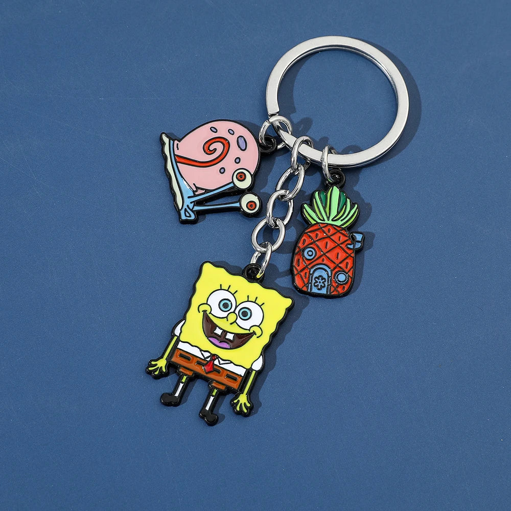 Classic Cartoon Anime SpongeBob SquarePants Keychain Cute Cartoon Figure Pendant Accessories Kawaii SpongeBob Pendant Keychain