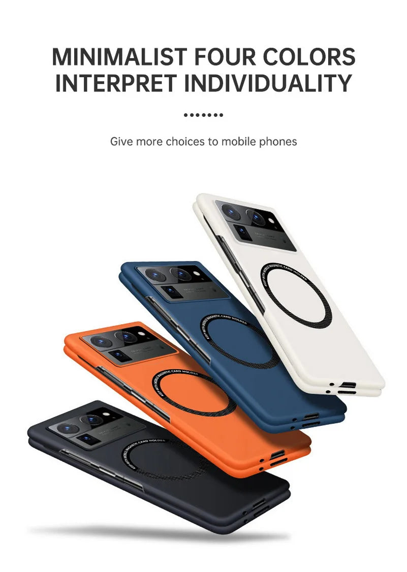 Phone Case For Tecno Phantom V Fold2 Tecno V Fold Luxury Magsafe Magnetic Hard Cover Ultra-thin Frameless
