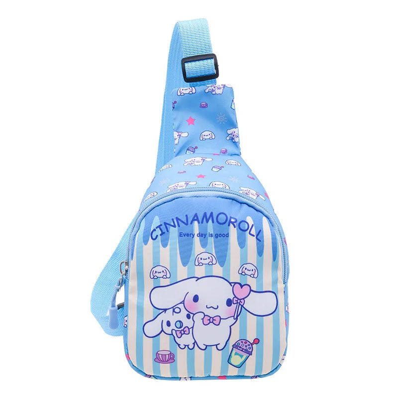 Hello Kitty Children Chest Bag Sanrio figure Kuromi Cute Coin Purse Shoulder Bag Boy Girl Cross Body Bag Fashion Messenger Bag
