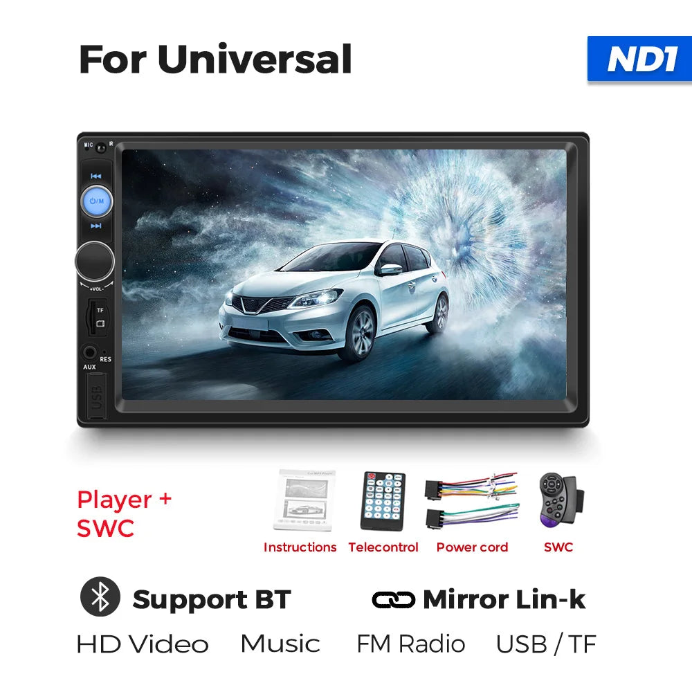 MEKEDE For Universal 2 Din Car Radio Autoradio Multimedia Player 2DIN Auto Audio 7inch HD Touch Screen MP5  USB BT TF Card