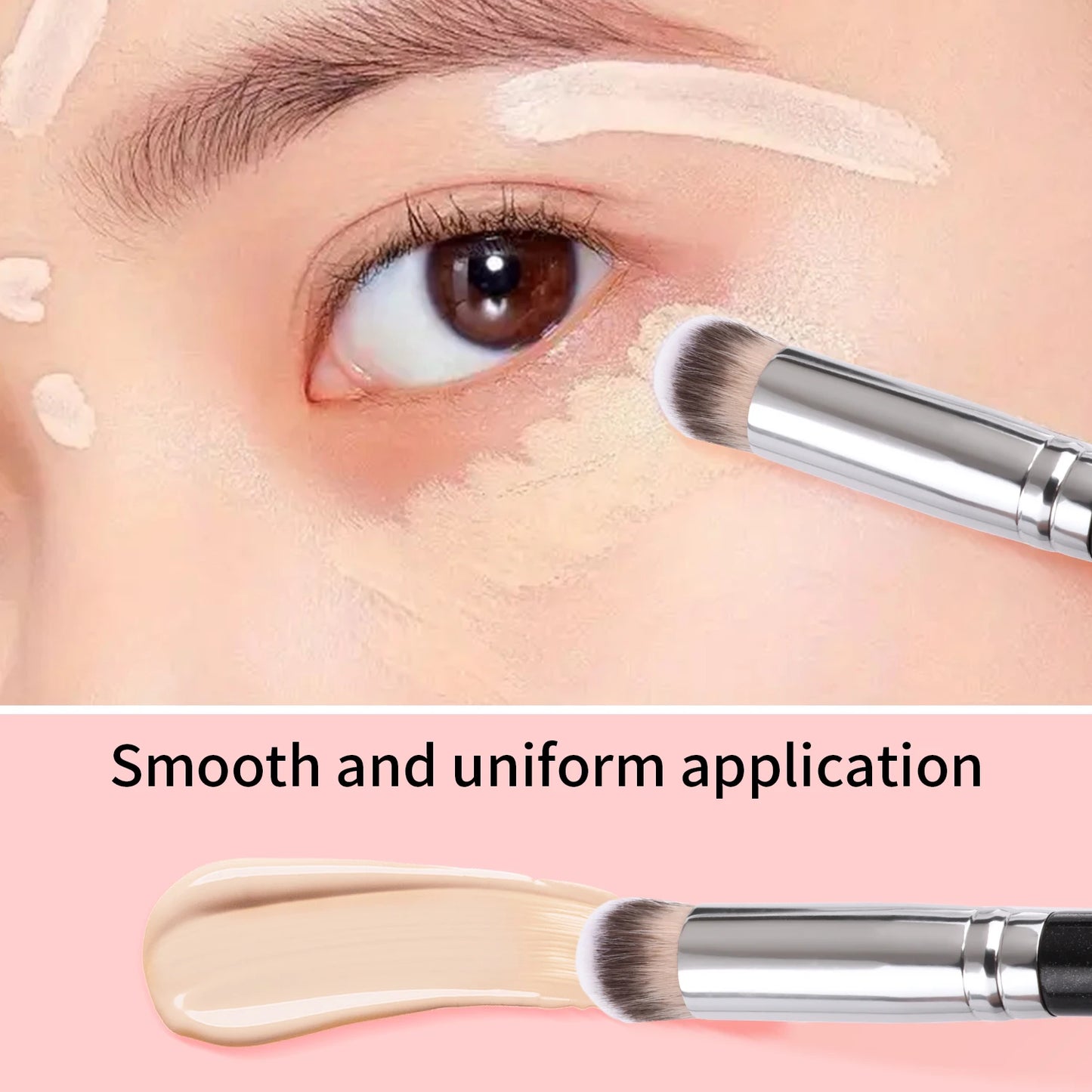 Ultra Thin Foundation Brush Makeup Mixing Palette with Spatula Flat Face Contour Brush Cosmetic Puff Blender Beauty Makeup Tools