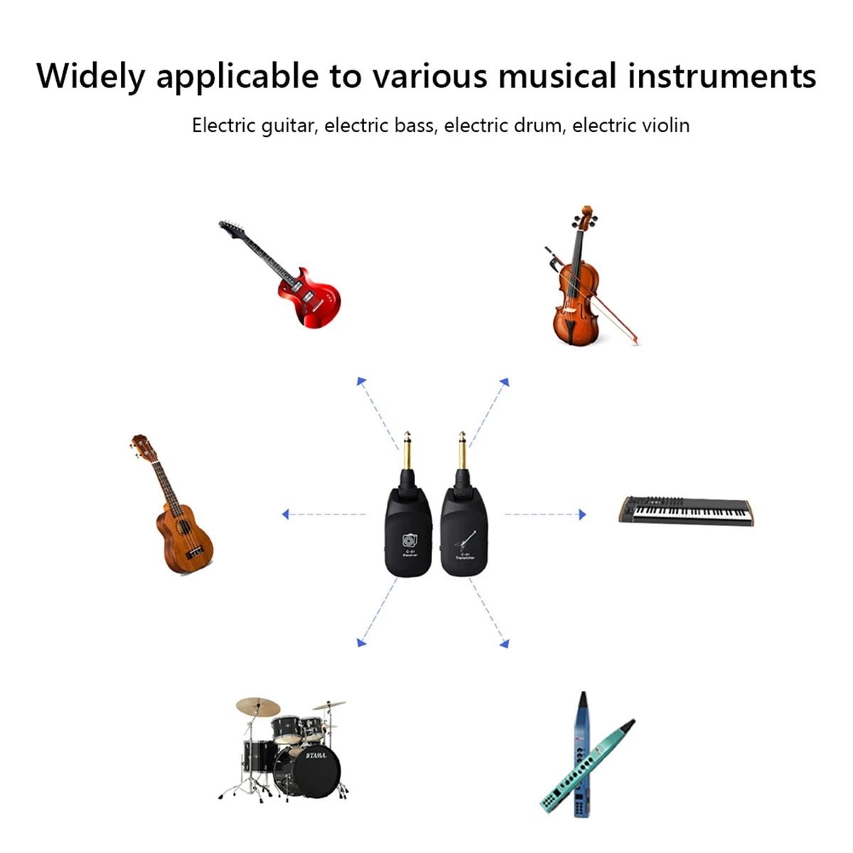 Guitar Wireless System Audio Transmitter Receiver C01 Pickup USB Rechargeable Wireless System for Electric Guitar Bass Violin