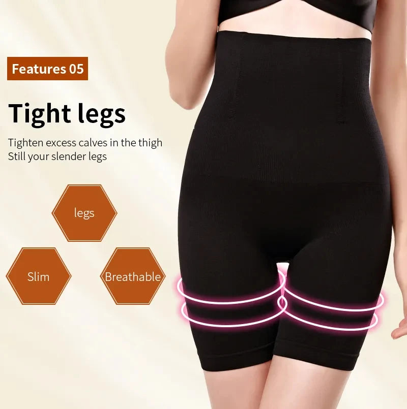 YBFDO Women's High Waist Flat Angle Shaper Pants Postpartum Buttocks Lifting Body Shaping Pants Slim Shorts Waist Trainer