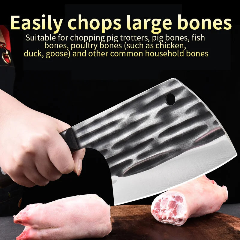 Household kitchen axe knife,  for both cutting and chopping, made of carbon steel, super durable, best-selling model