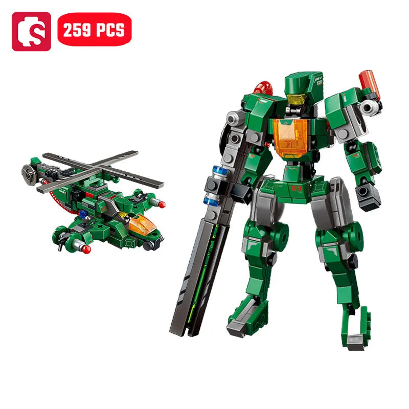 SEMBO Transforming Mech Assemblage Building Block MOC Robot Model Bricks Car Construction Set Kids Toys for Boys Birthday Gifts