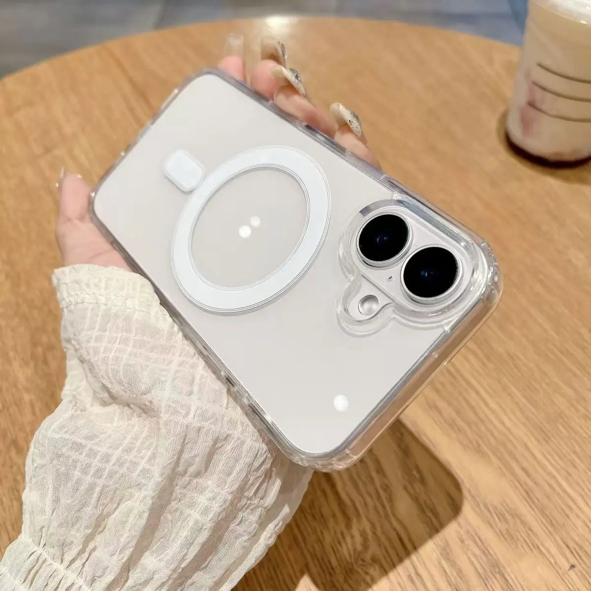 Magsafe Magnetic Clear Case for iphone 16 Plus 16 Pro Max Wireless Charge Fundas Shockproof Clear Back Cover Cases