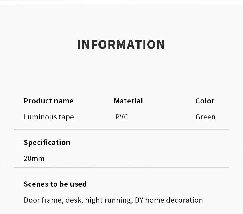 Luminous Tape Luminous Tape Green Warning Ground Light Storage Stair Anti Slip Sticker Reflective Fluorescent Tape