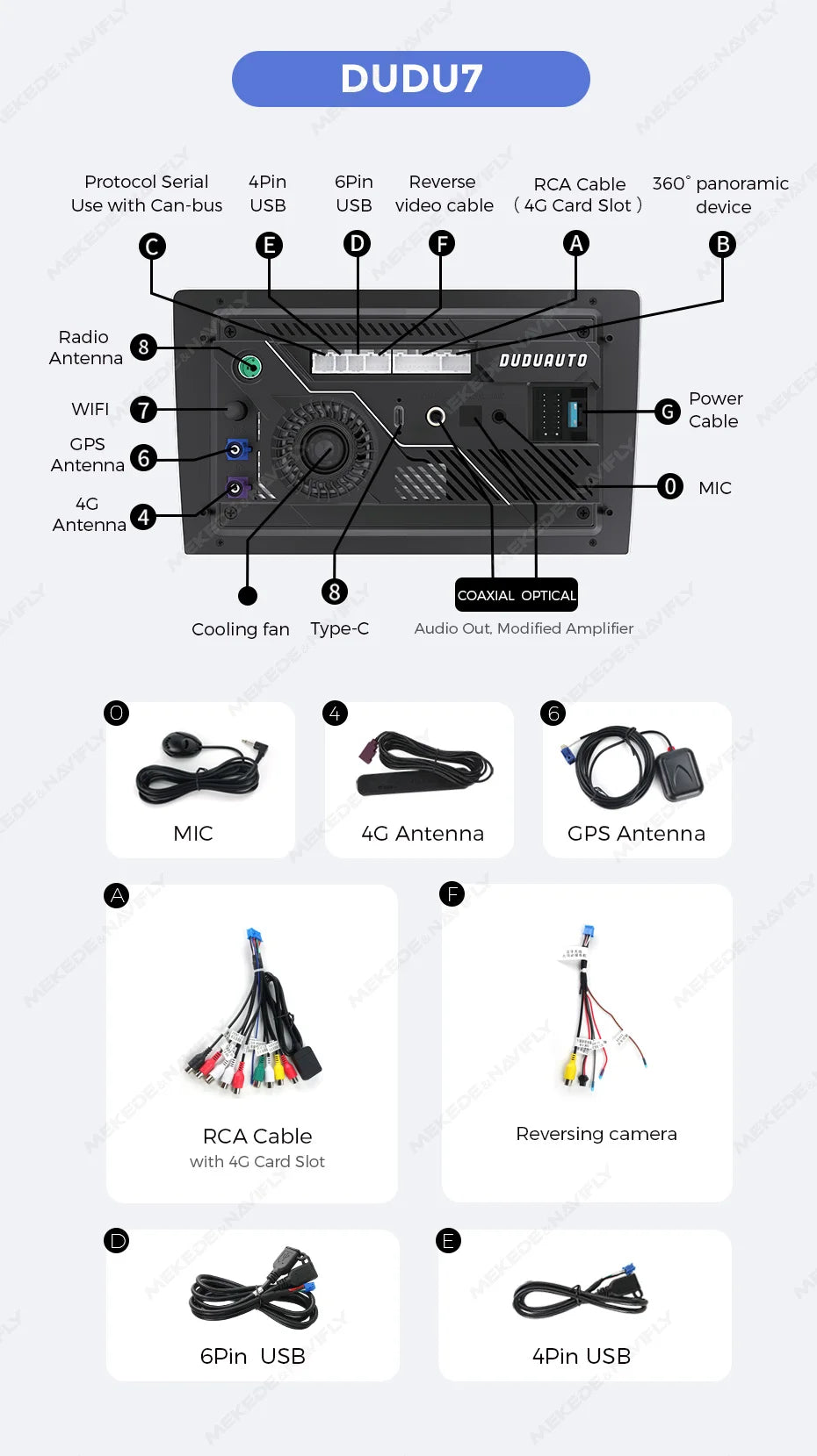 DUDUAUTO 9.5/10.36inch DUDU7 Android 13 Universal Carplay Multimedia Car Radio WIFI DSP TDA7708 12+512G Android-Auto Carplay