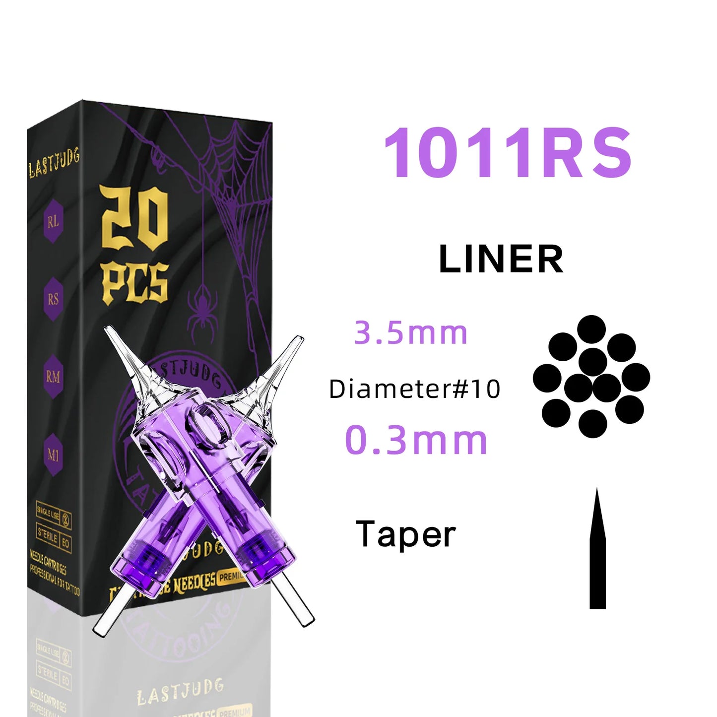 LASTJUDG Tattoo Needles 20PCS Disposable Tattoo Needles RL RS M1 RM Permanent Makeup Tattoo Cartridge Needle For Tattoo Pen