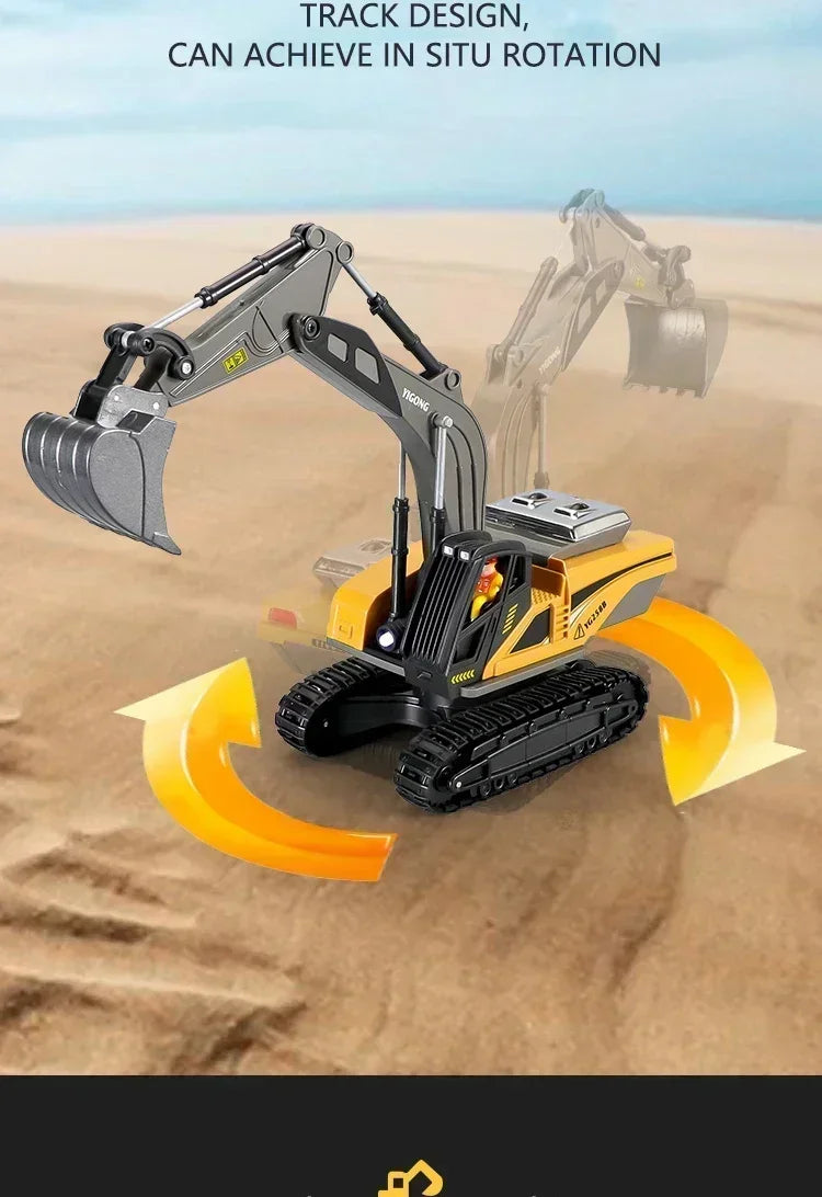 Intelligent remote control excavator dump truck 2.4Gremote control engineering truck crawler truck bulldozer children's gift toy