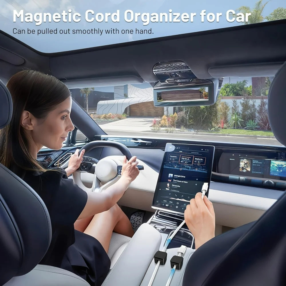 Magnetic Cable Organizer Cable Clips 1/3/6 PCS Management Wire Keeper Wall Data Cable Winder Adjustable Cord Holder Under Desk