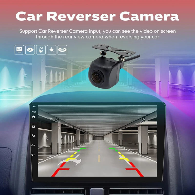 Android12 Car Radio Auto 8 Core 4+64G Din 9"/10" Universal QLED In-Dash GPS Navigation with Wireless CarPlay Reverse Camera AHD