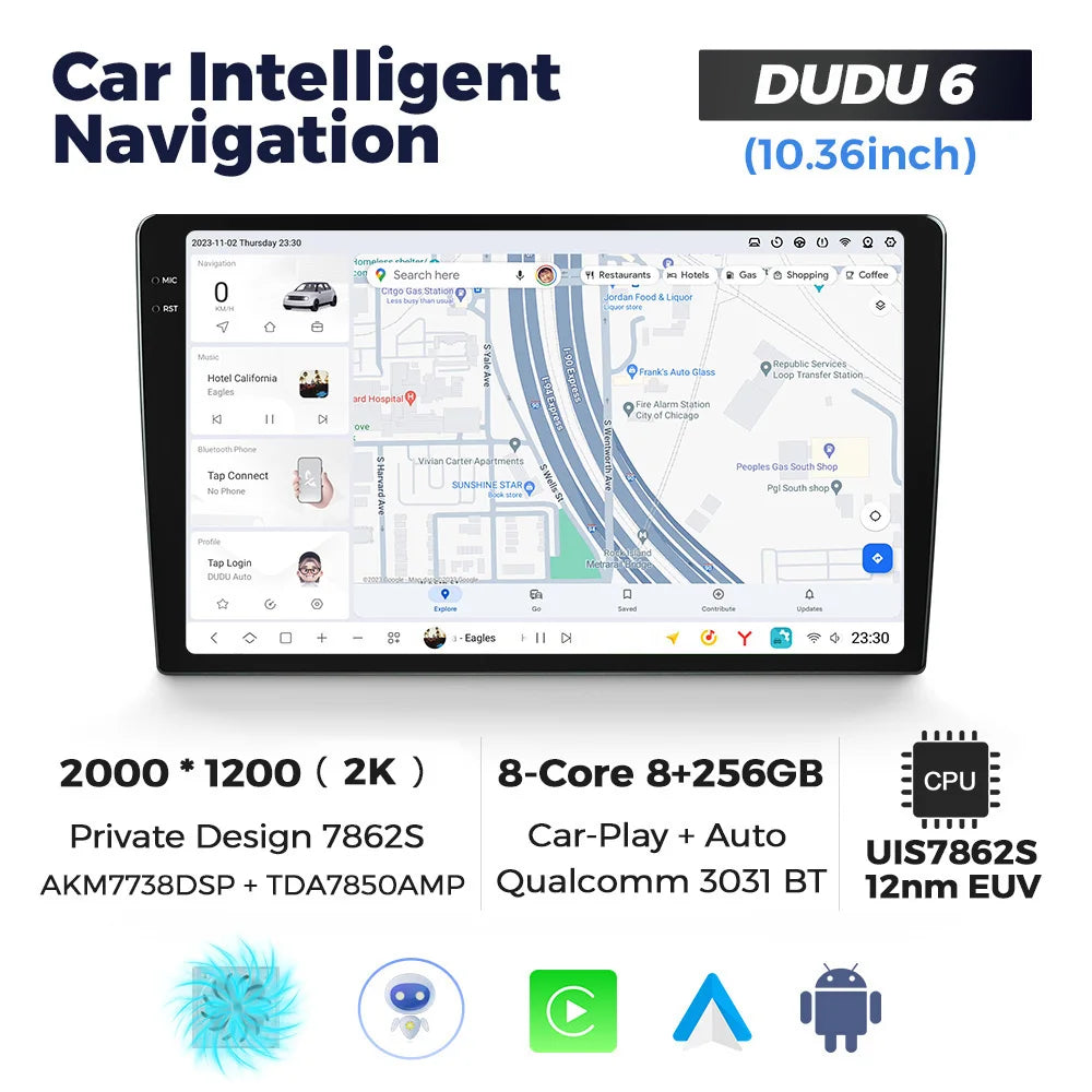 DUDUAUTO 9.5/10.36inch DUDU7 Android 13 Universal Carplay Multimedia Car Radio WIFI DSP TDA7708 12+512G Android-Auto Carplay