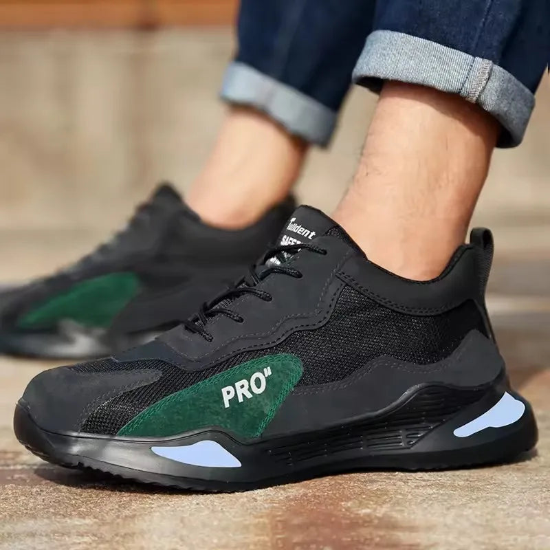 Fashion Safety Shoes Men Boots Steel Toe Shoes Men Puncture-Proof Work Sneakers Male Shoes Work Boots Indestructible Footwear