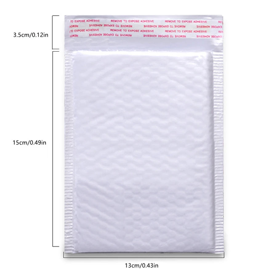 50pcs Pearlescent Film Waterproof Bubble Bag Packaging Express Bag White Foam Self Seal Pack Bag ShippingbagThickened Envelope